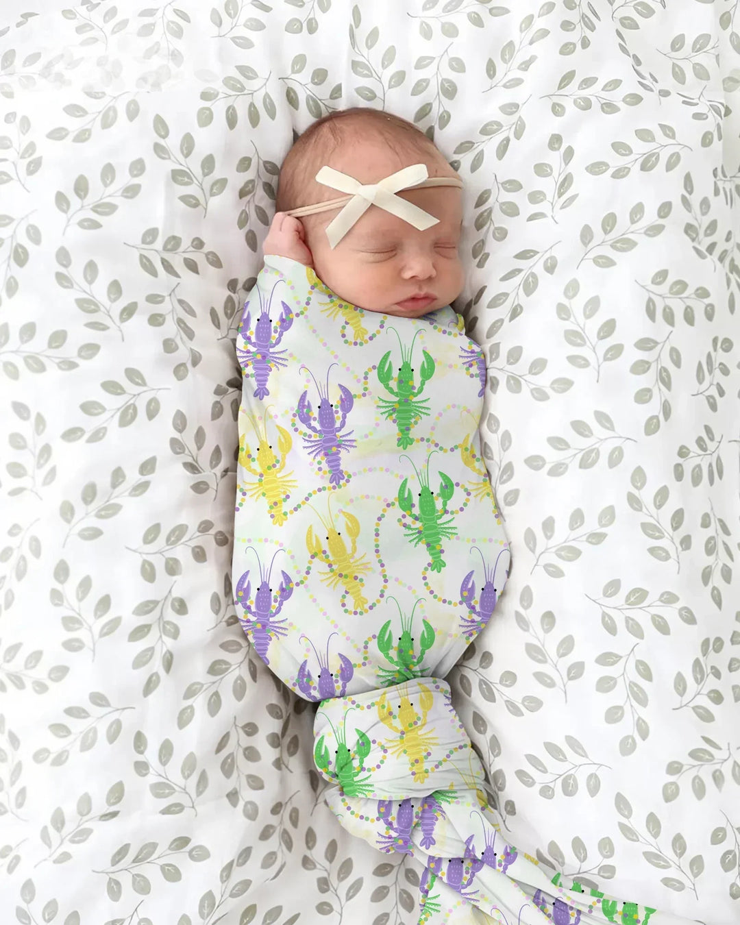 Mardi Gras Crawfish Family Matching Bamboo Swaddle Blanket