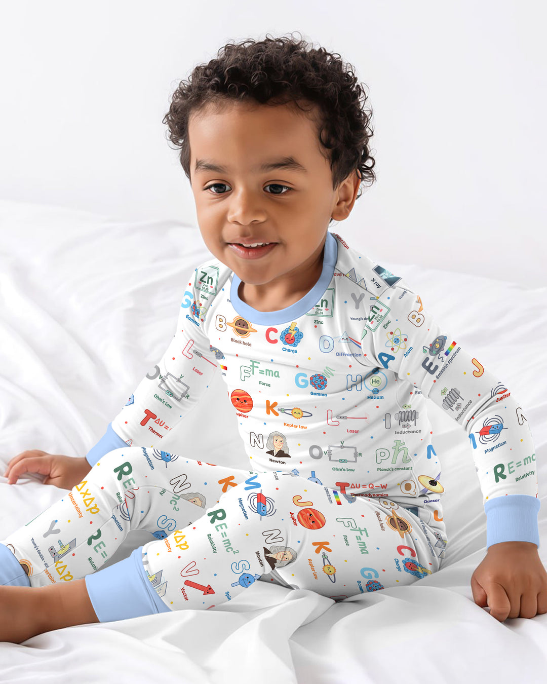 The Physics Alphabet Bamboo Two Piece Long Sleeve Pajama Set