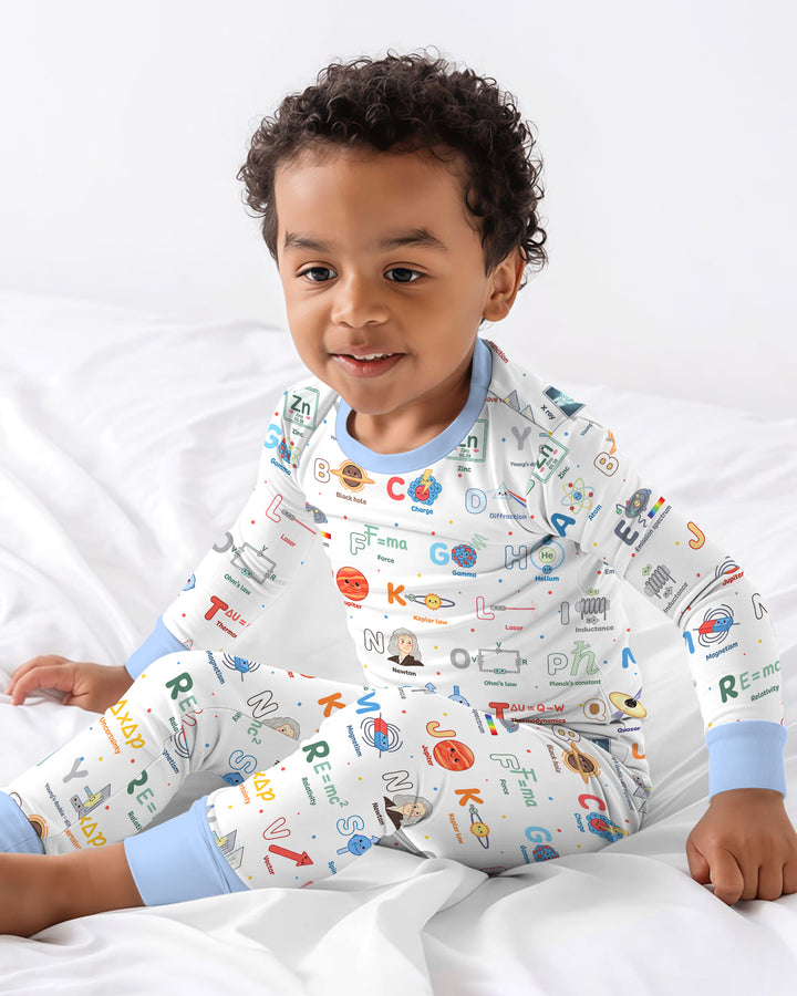 The Physics Alphabet Bamboo Two Piece Long Sleeve Pajama Set