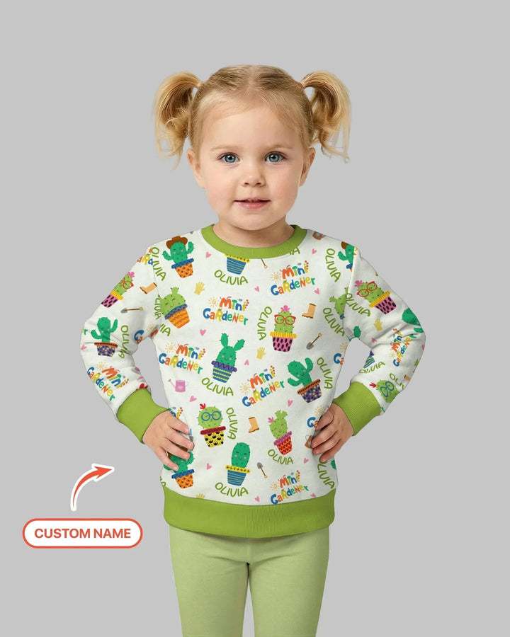 Custom Name Mini Gardener Bamboo Crewneck Sweatshirt