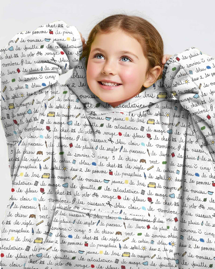 French Classroom Notes Bamboo Blanket Hoodie
