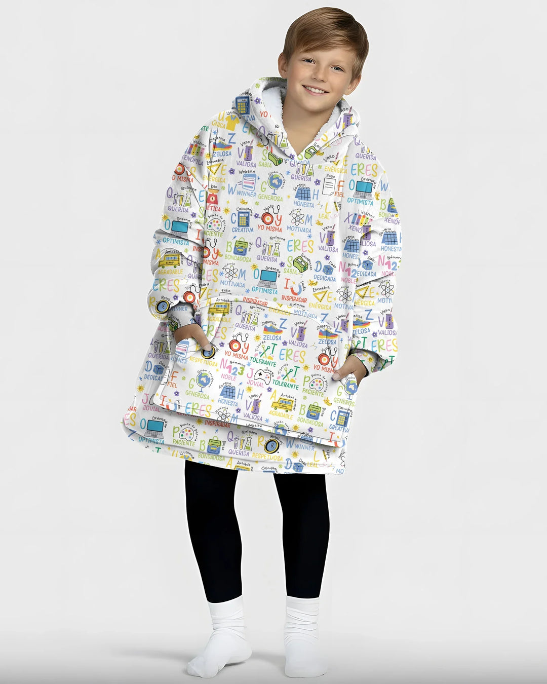 You Are Spanish Alphabet Version Bamboo Blanket Hoodie