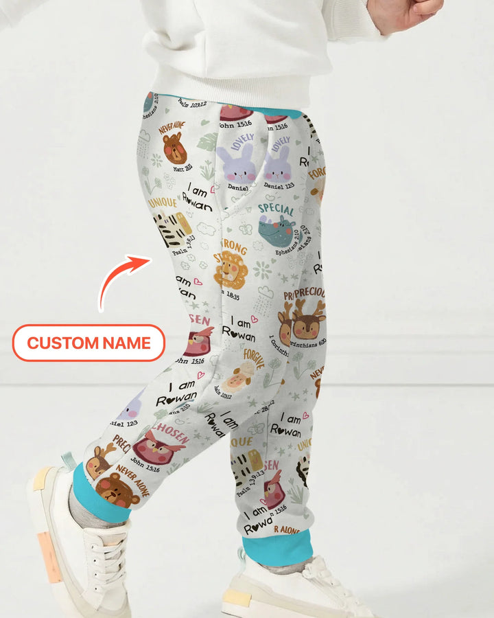 God’s Little Zoo Custom Name Bamboo Jogger