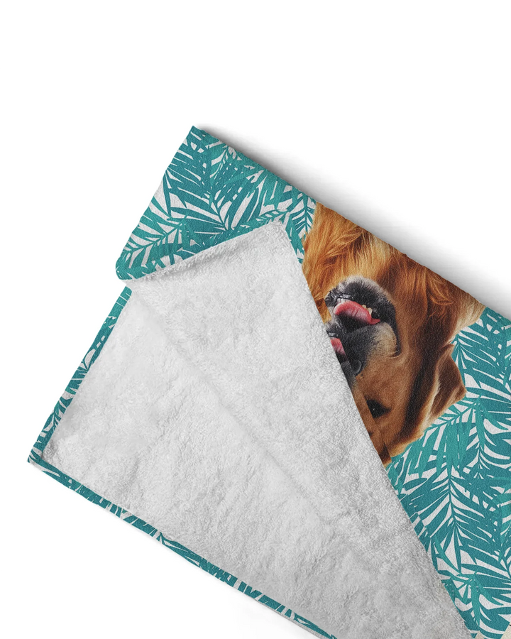 Custom Photo Print Dog Bamboo Beach Towel