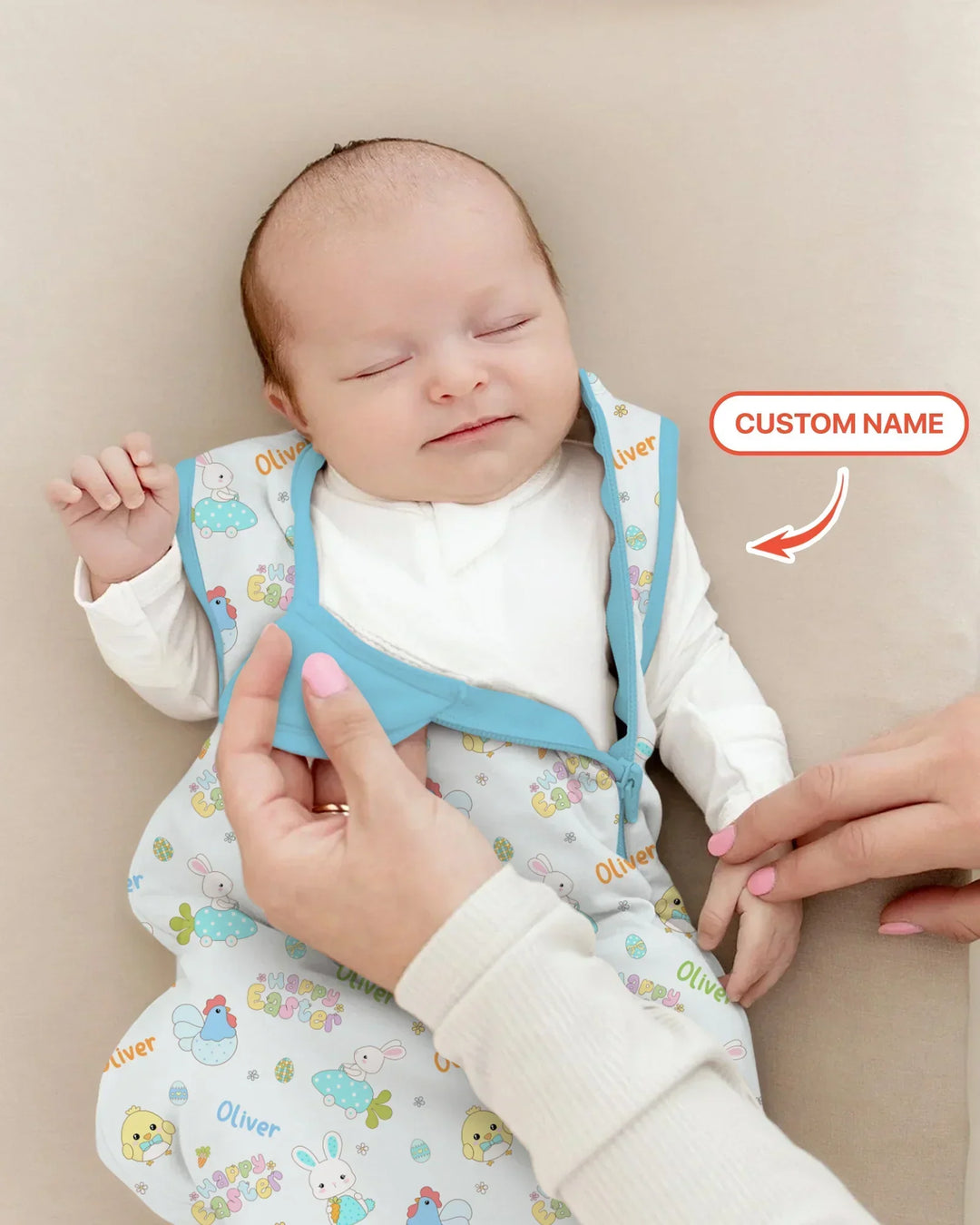 Custom name Happy Easter Bamboo Sleep Bag