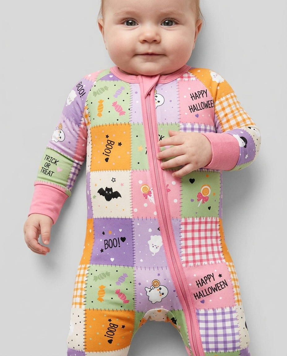 Cute Halloween Patchwork Bamboo Convertible Zippy