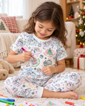 Christmas Activities Colorable Bamboo Two Piece Short Sleeve Pajama Set