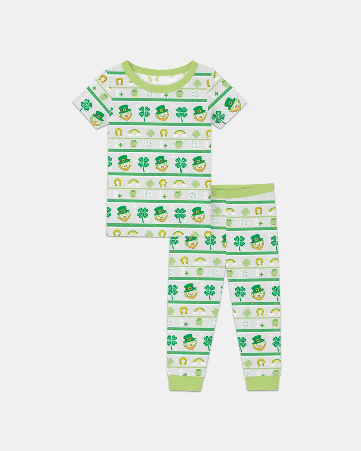 Happy Saint Patrick's Day Bamboo Two Piece Short Sleeve Pajama Set