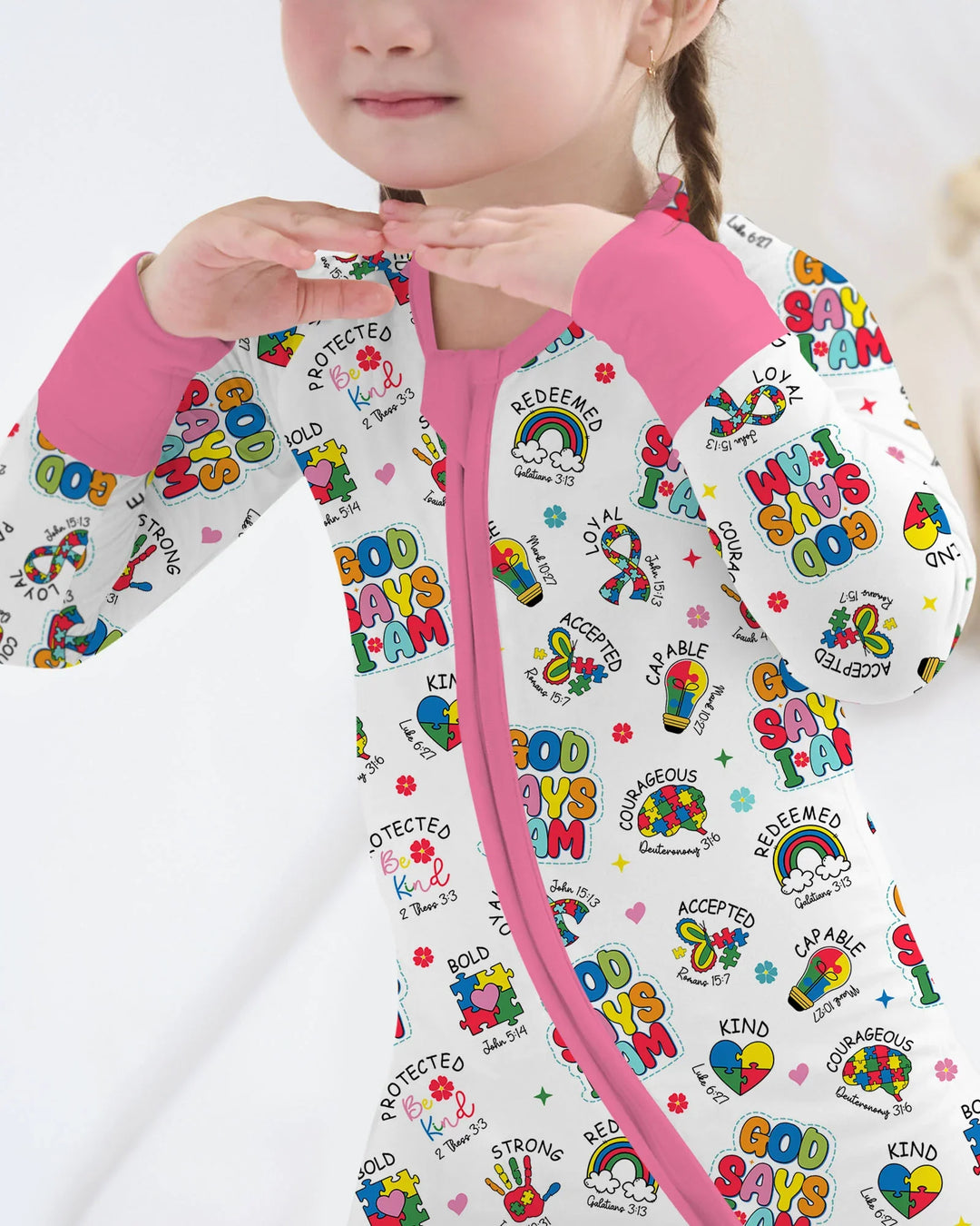 God Says I Am Autism Awareness Bamboo Convertible Zippy