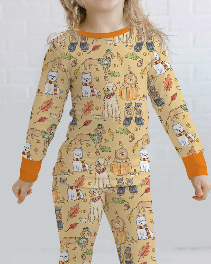 Autumn Paws Bamboo Two Piece Long Sleeve Pajama Set