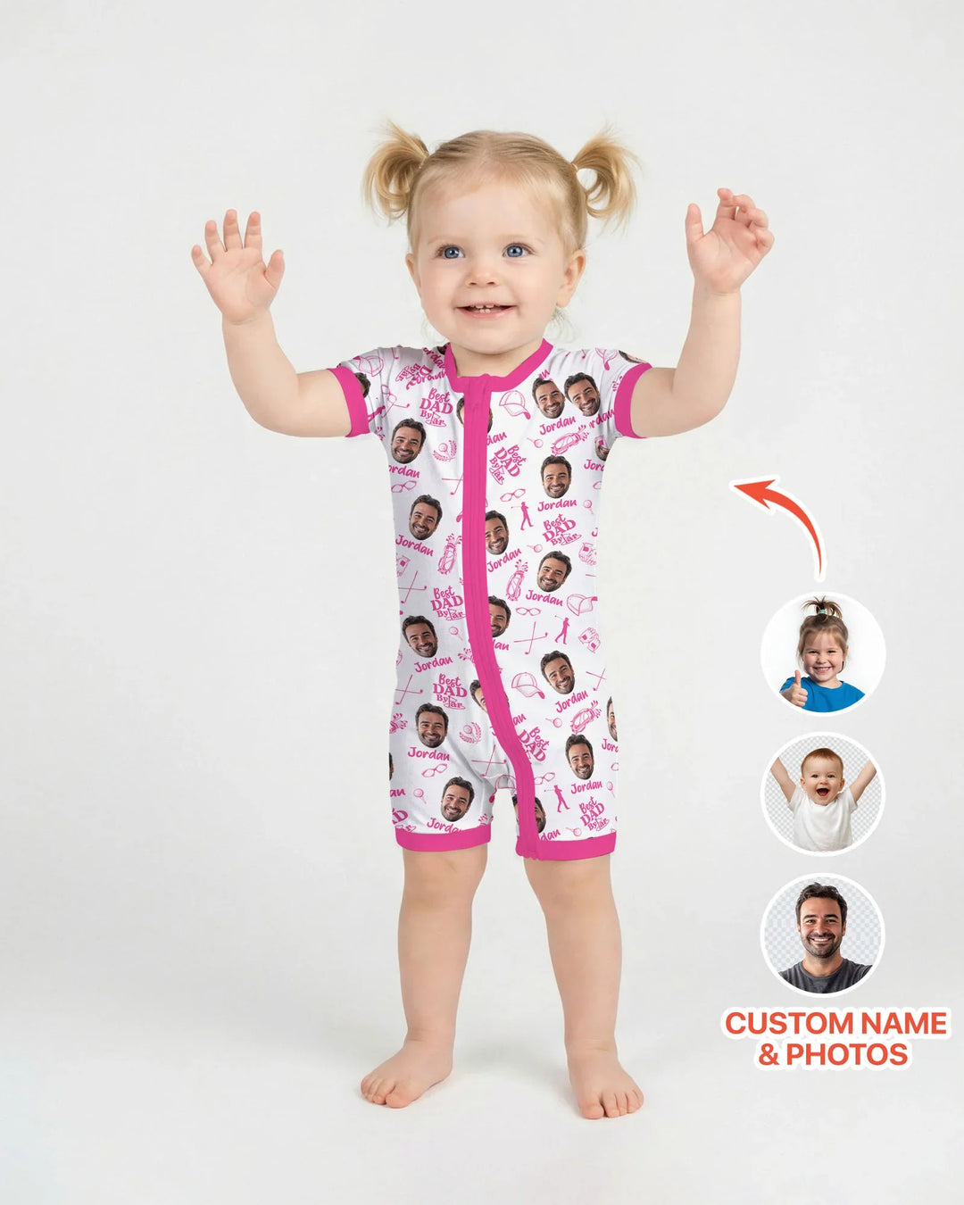 Custom Photo Best Dad By Par Bamboo Shorty Zippy