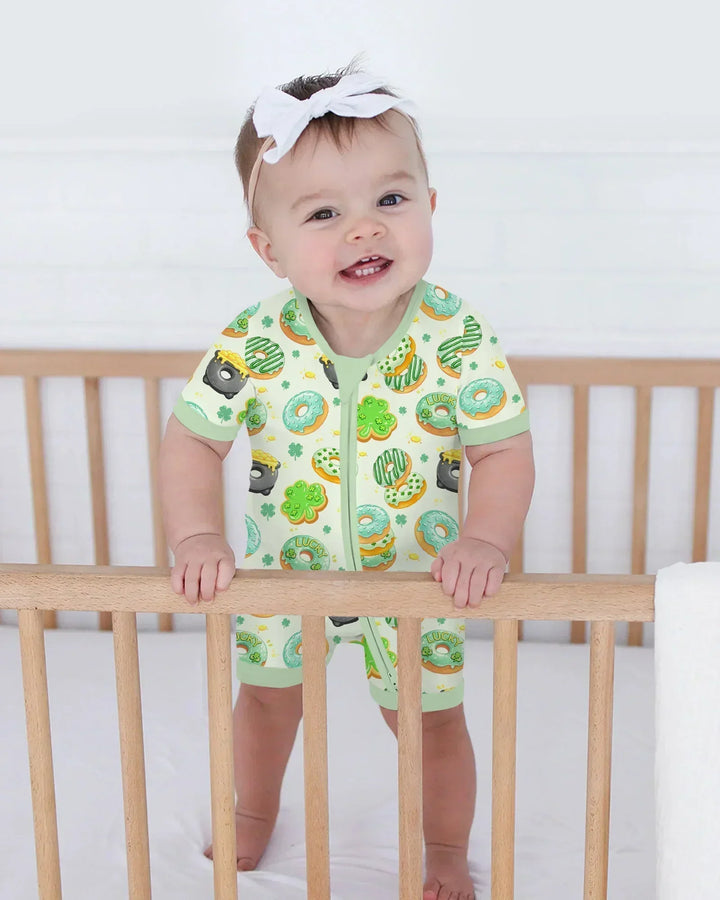 St. Patrick's Day Donut Bamboo Shorty Zippy