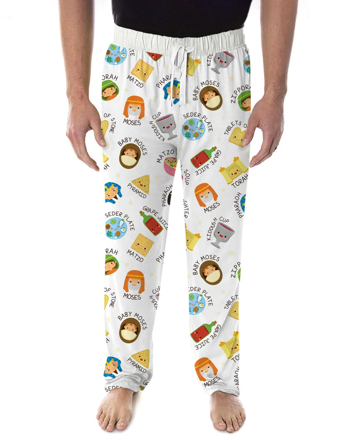Cute Passover Characters Bamboo Men's Pajama Set