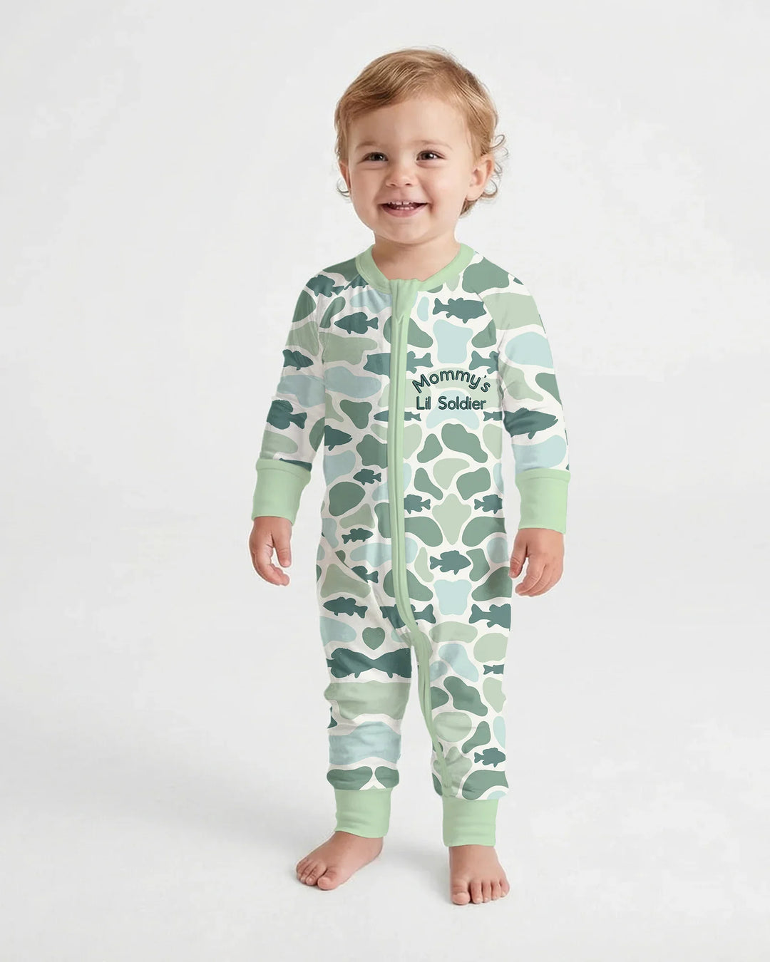 Lil Soldier Embroidered Bamboo Convertible Zippy