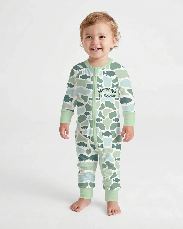 Lil Soldier Embroidered Bamboo Convertible Zippy