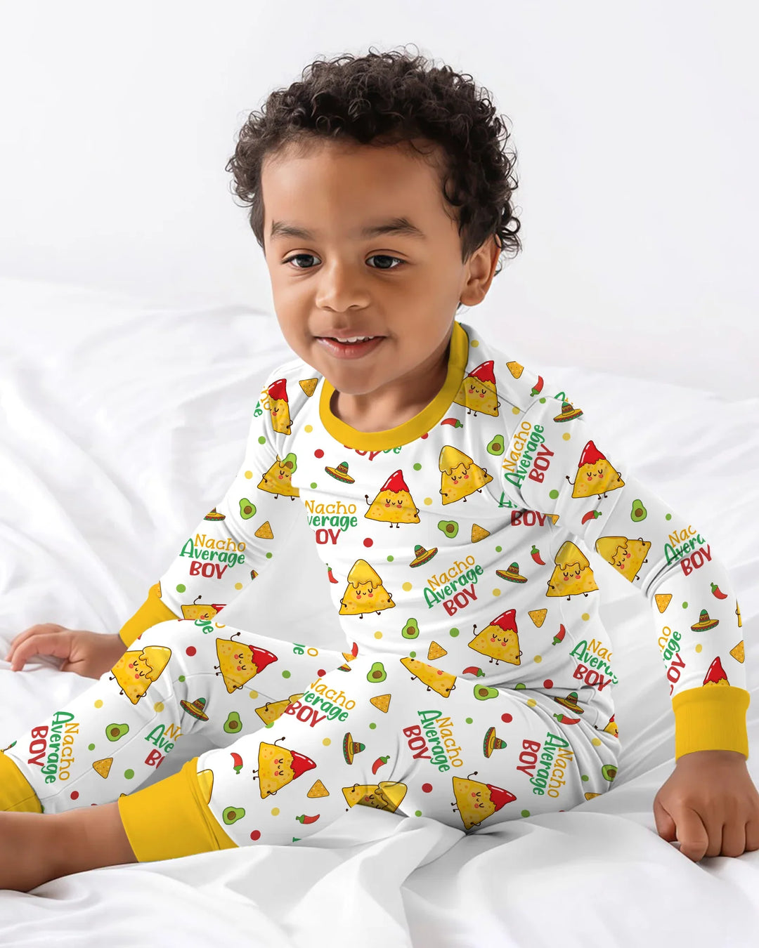 Lil Nacho Average Kid Bamboo Two Piece Long Sleeve Pajama Set