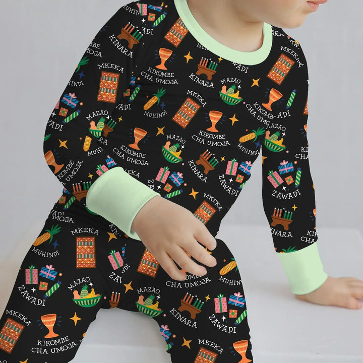 Kwanzaa Spirit Bamboo Two Piece Long Sleeve Pajama Set