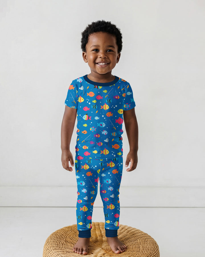 Little Fisher’s Adventure Bamboo Two Piece Short Sleeve Pajama Set