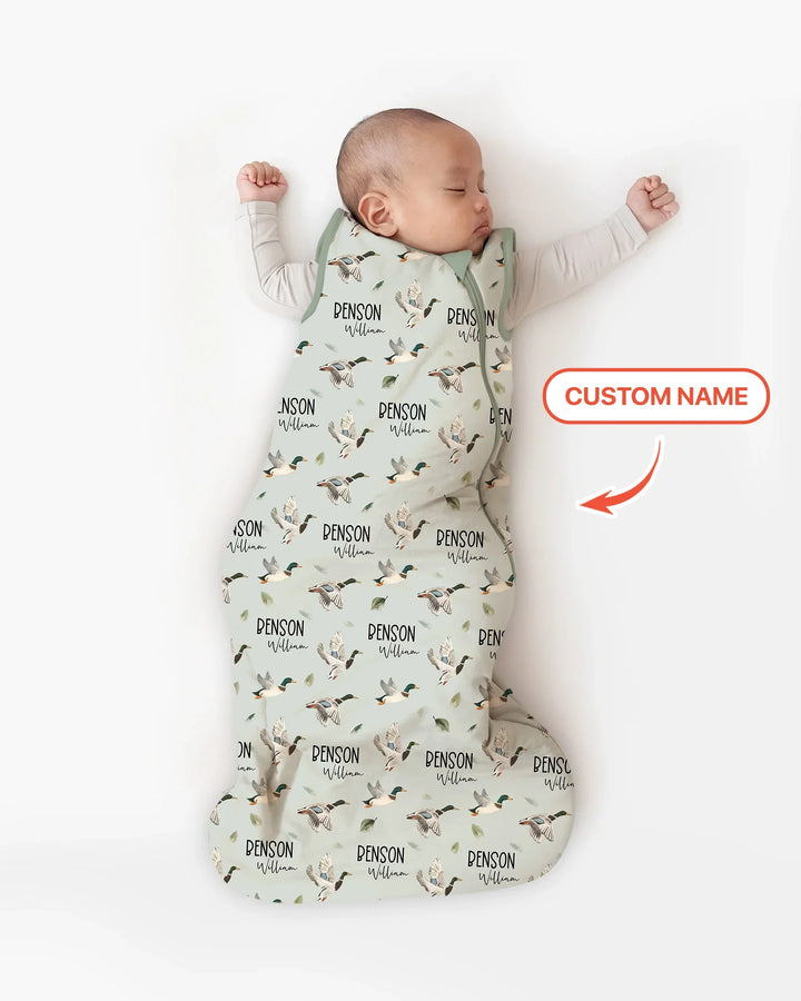Custom Name Mallard Duck Bamboo Sleep Bag