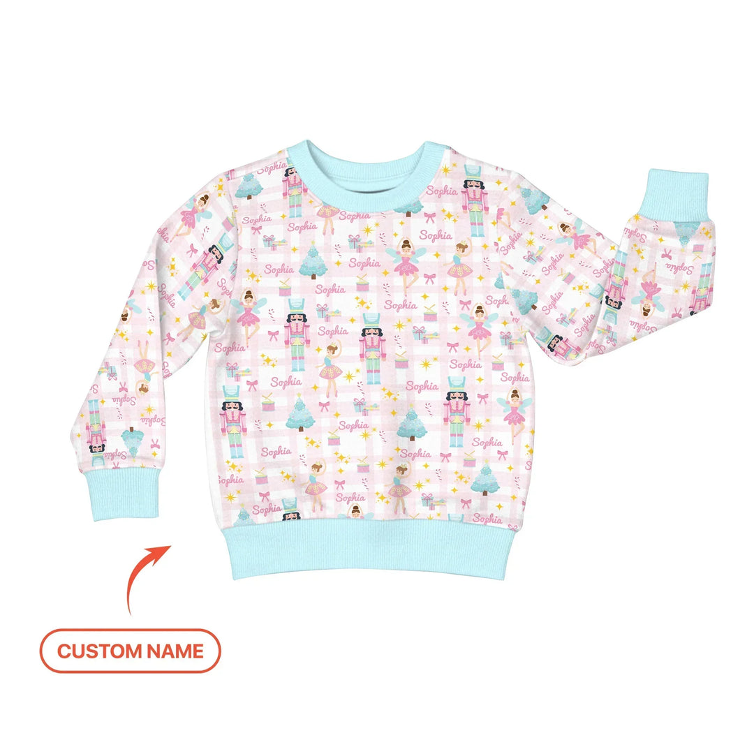 Nutcracker And Ballerinas Custom Name Bamboo Crewneck Sweatshirt