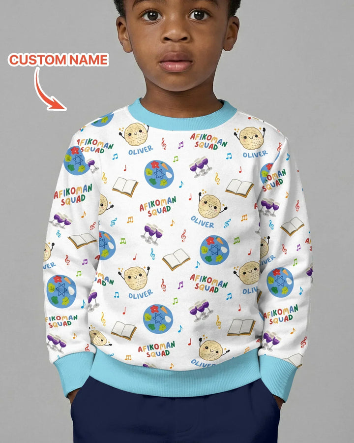 Custom Name Passover Afikoman Squad Bamboo Crewneck Sweatshirt