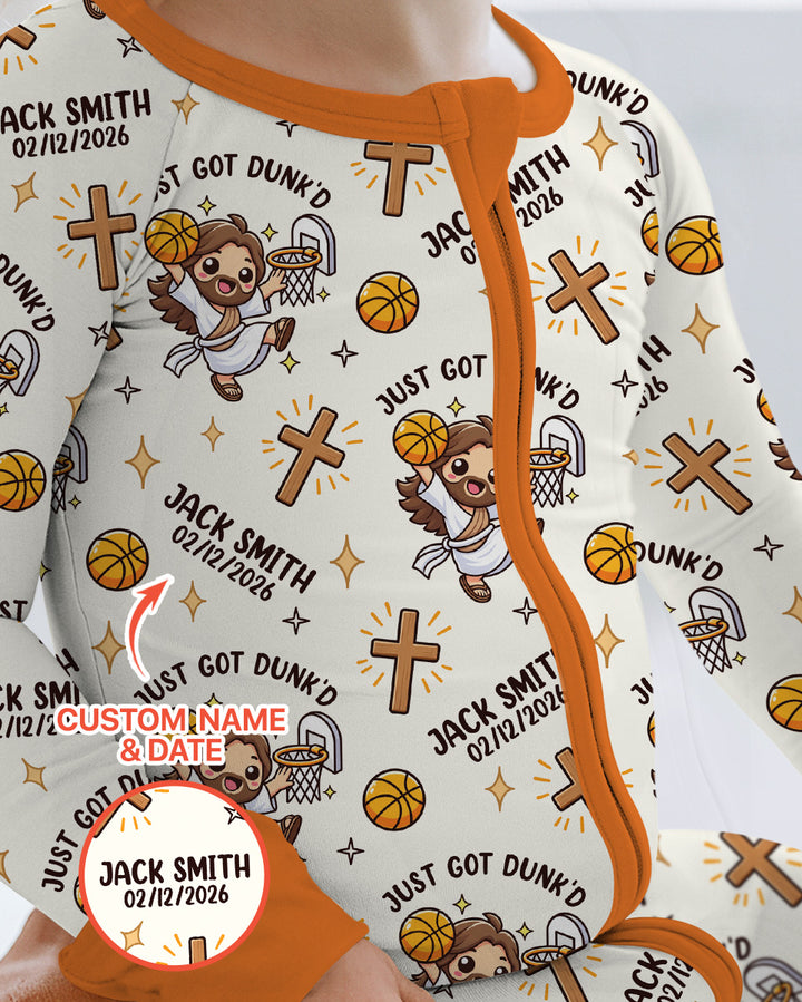 Personalized Baptism Just Got Dunk'd Bamboo Convertible Zippy