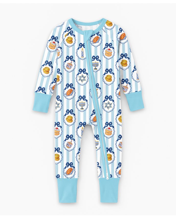Hanukkah Bows & Blessings Mommy & Me Matching Bamboo Convertible Zippy