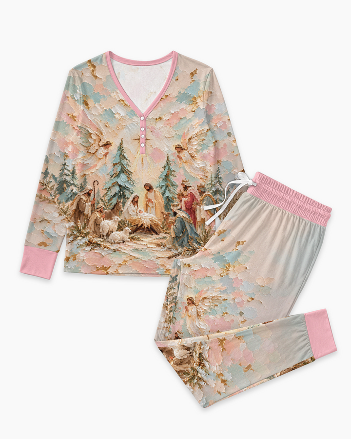 A Starry Holy Night Mommy & Me Matching Bamboo Women Pajama Set