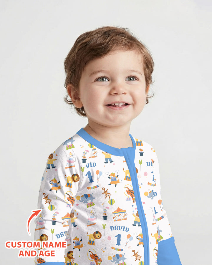 Custom Name Birthday Circus Bamboo Convertible Zippy