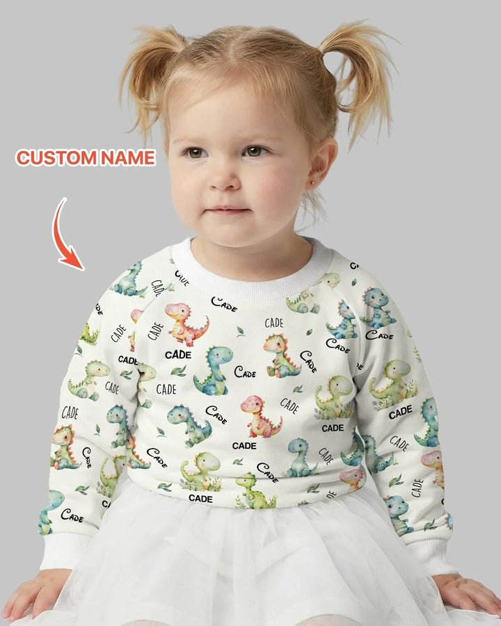 Dinosaur Custom Name Bamboo Crewneck Sweatshirt