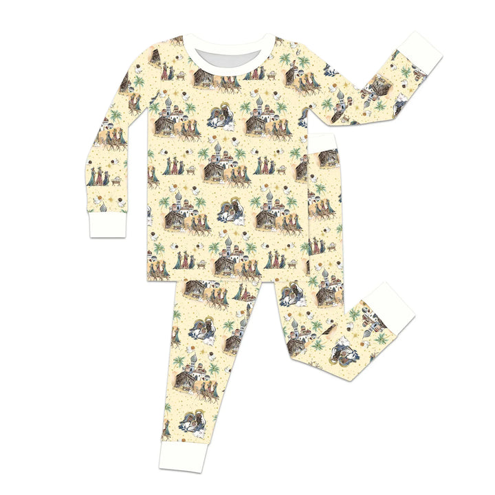 Nativity Christmas Family Matching Family Bamboo Two Piece Long Sleeve Pajama Set