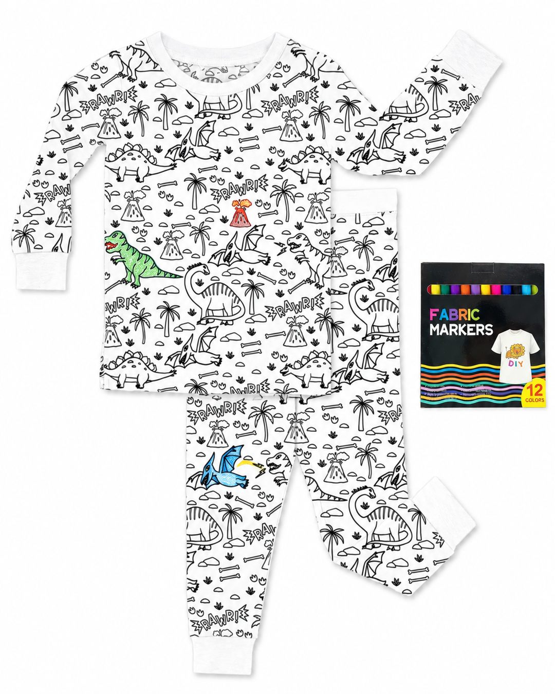 All Colorable Bamboo Two Piece Long Sleeve Pyjamas Set