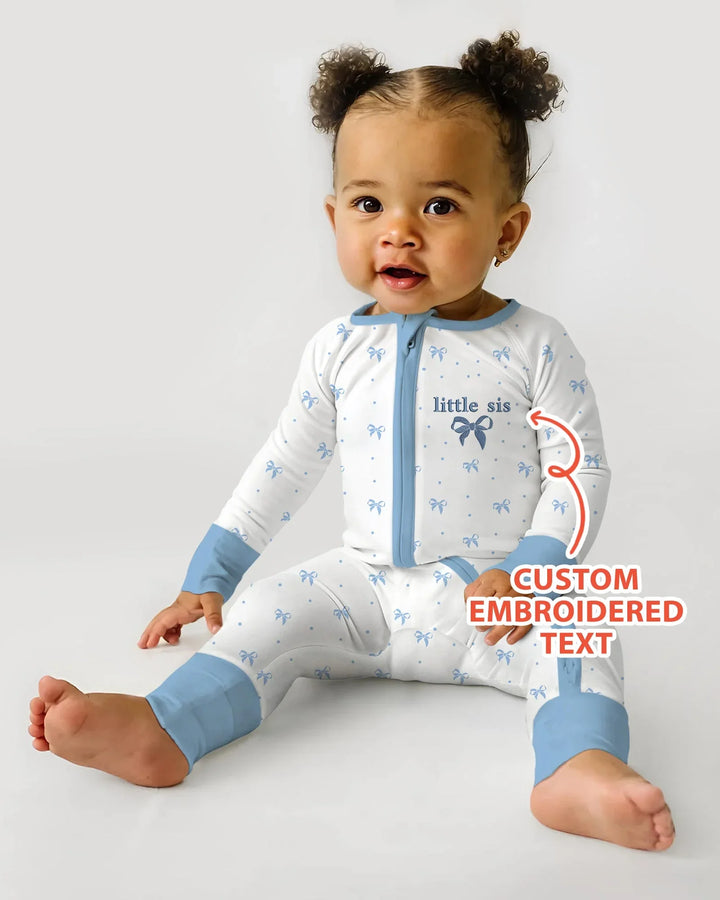Custom Embroidered Name Mommy and Girls Matching Bamboo Convertible Zippy