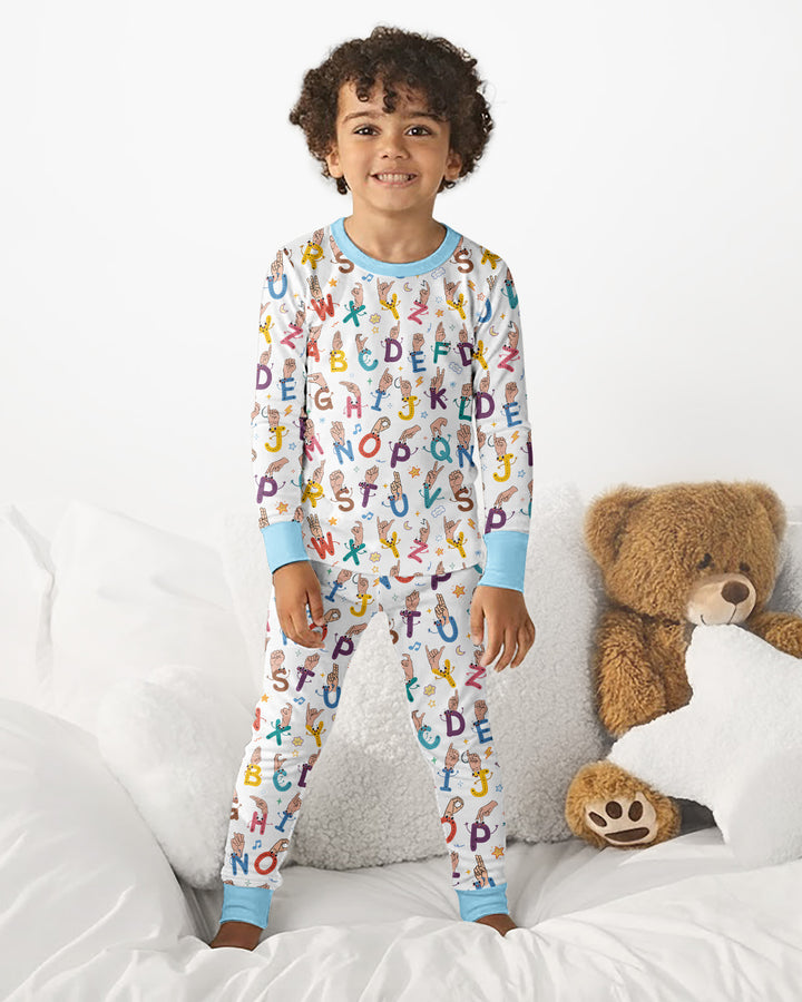 Love Needs No Words Bamboo Two Piece Long Sleeve Pajama Set