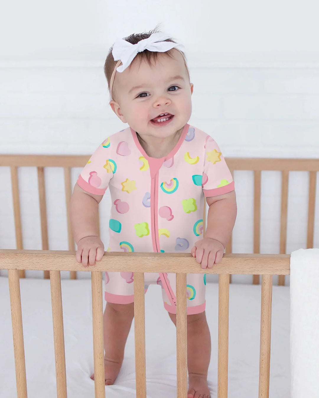 Pastel Lucky Charms Scatter Bamboo Shorty Zippy