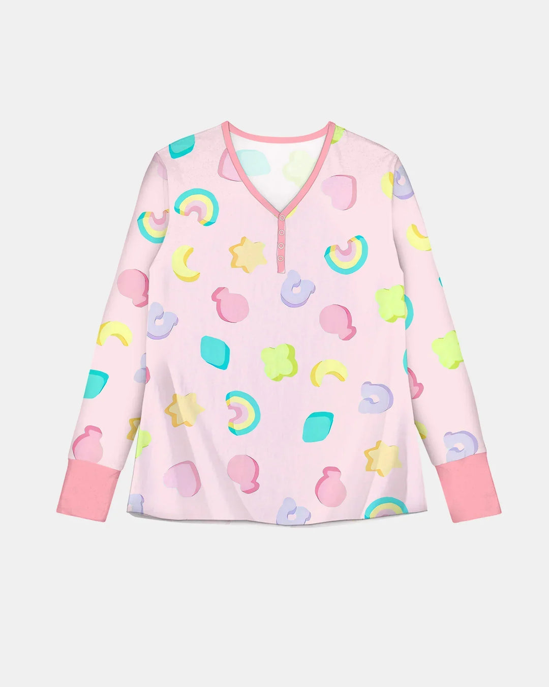 Pastel Lucky Charms Scatter Bamboo Women Pajama Set