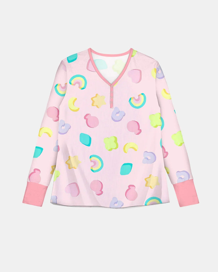 Pastel Lucky Charms Scatter Bamboo Women Pajama Set