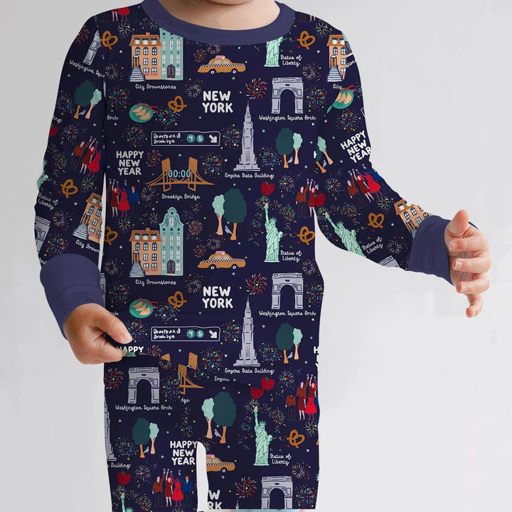 New York New Year Eve Bamboo Two Piece Long Sleeve Pajama Set