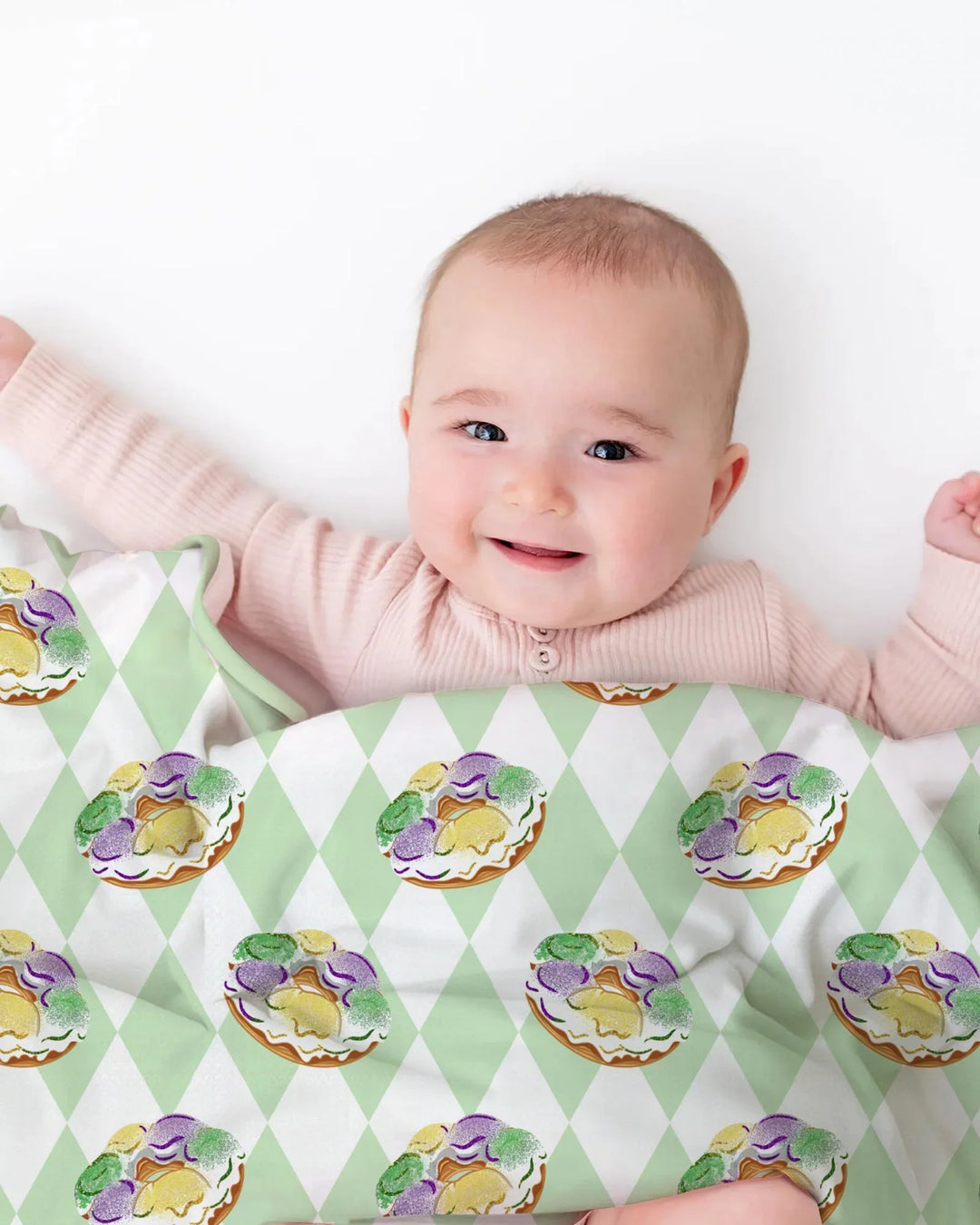 Mardi Gras Donut Bamboo Blanket