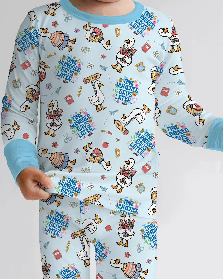 One Hundred Days Later Silly Goose Bamboo Two Piece Long Sleeve Pajama Set