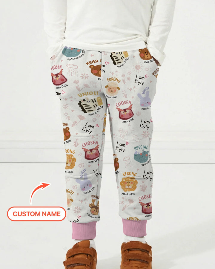 God’s Little Zoo Custom Name Bamboo Jogger