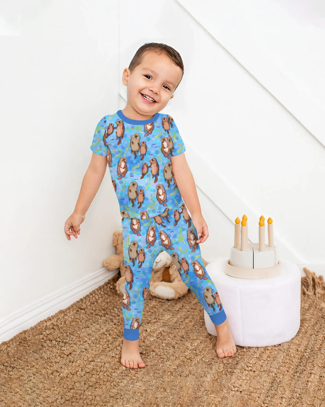 Otterly Together Bamboo Two Piece Short Sleeve Pajama Set