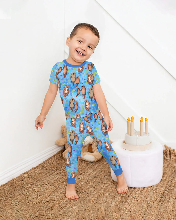 Otterly Together Bamboo Two Piece Short Sleeve Pajama Set