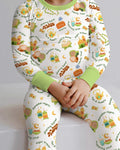 Ramadan Mubarak Matching Family Bamboo Two Piece Long Sleeve Pajama Set