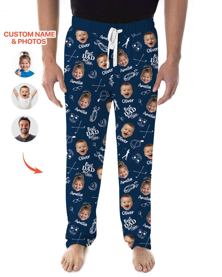 Custom Photo Best Dad By Par Bamboo Men's Pajama Set