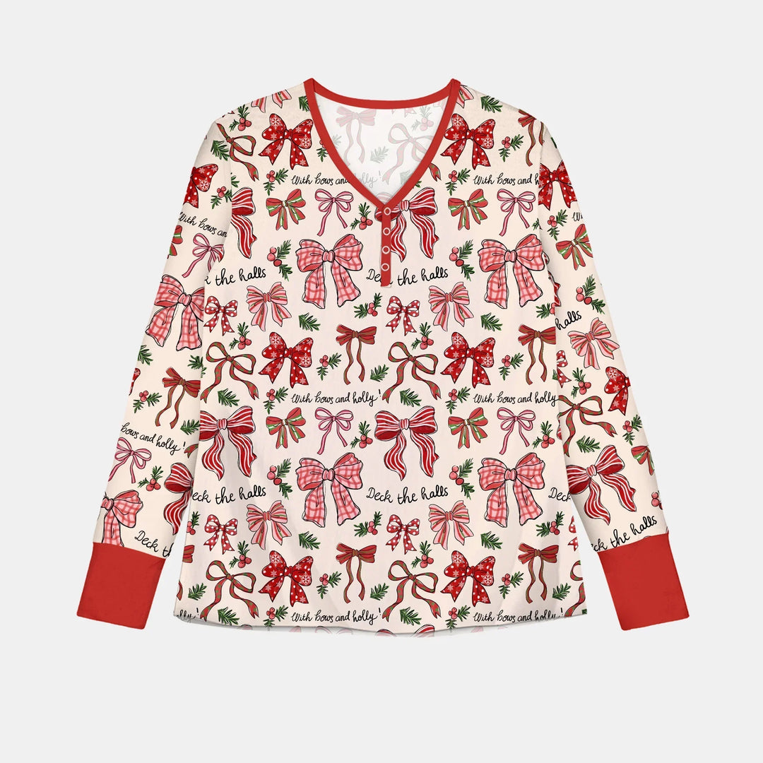 Coquette Christmas Bows Bamboo Women Pajama Set