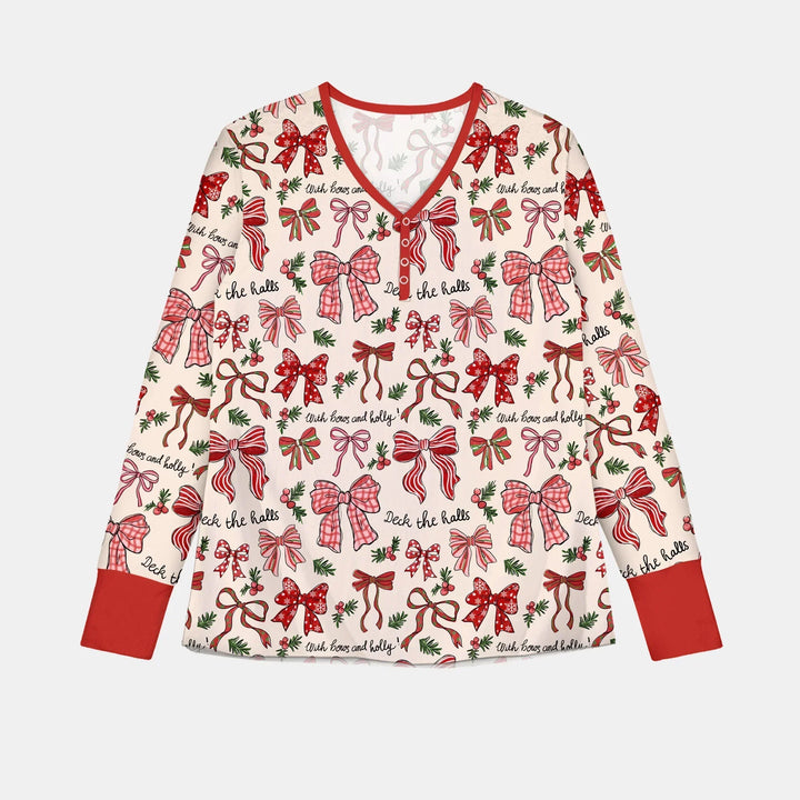Coquette Christmas Bows Bamboo Women Pajama Set