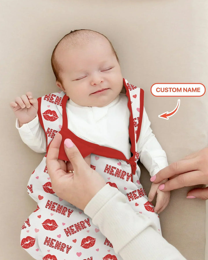 Custom Name Valentine Kiss Bamboo Sleep Bag