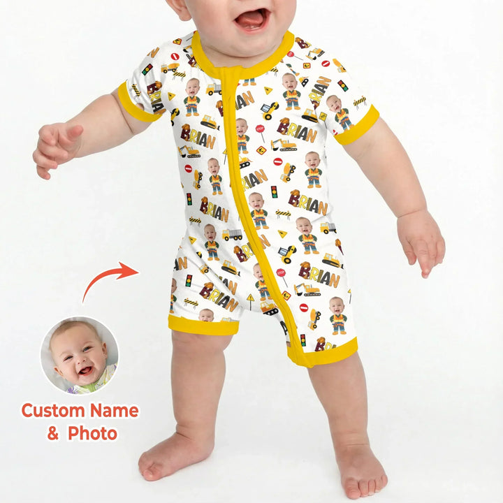Custom Photo Doodle Little Builder Bamboo Shorty Zippy