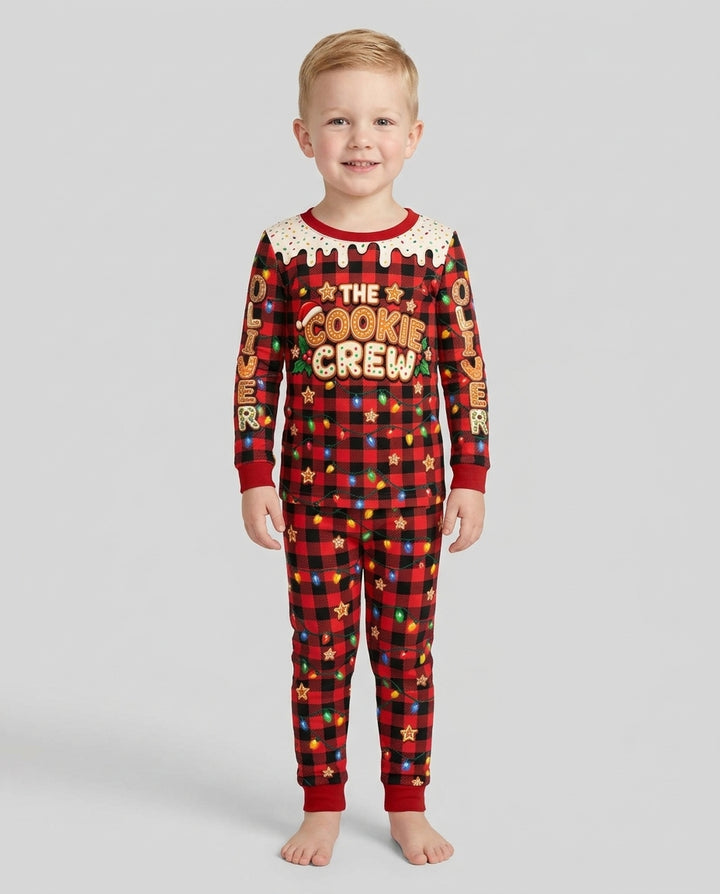 The Cookie Crew Custom Gingerbread Letter Bamboo Two Piece Long Sleeve Pajama Set